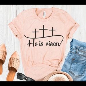 He is Risen Easter Christian Shirt, Jesus Shirt, Easter Tshirt, Easter Cross Tee